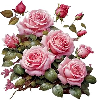 2pcs 4.72''x5.12'', Elegant Rose Waterproof Vinyl Car Decal, Exterior Decorative Accessories, Used for Car, Motorcycle, Laptop, Van, Meme Decal | #CZ166