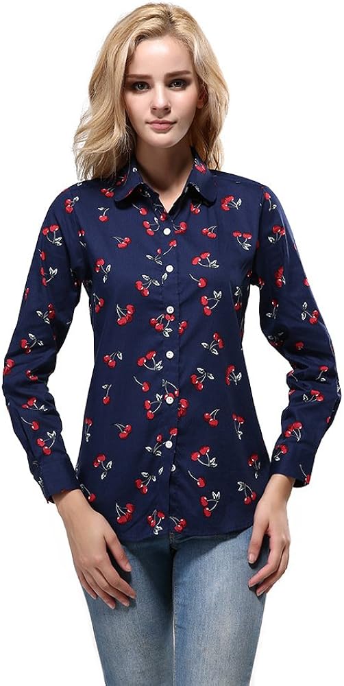 Women's cotton button down shirts Clearance