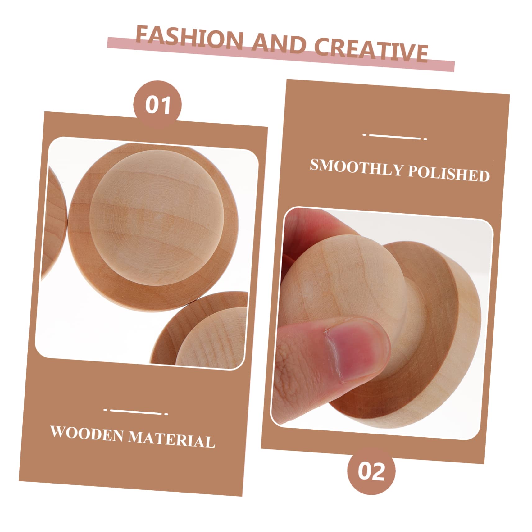 HOMSFOU 2 Sätze Festes Rundgriff Stempel Zum Basteln Wachssiegelstempel Stempelversiegelung Griff Für Scrapbooking-Stempel Siegelstempelgriffe Holz 6 Stück * 2