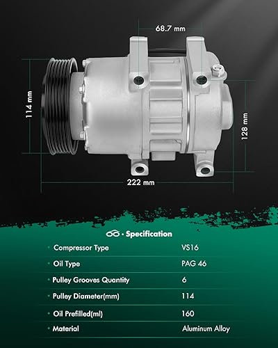 Vista 289 de SCITOO Compresor de CA apto para H-onda Prelude 2.2L 2001 para H-onda Civic para A-cura EL 1.7L 1997 1998 1999 2000 2001