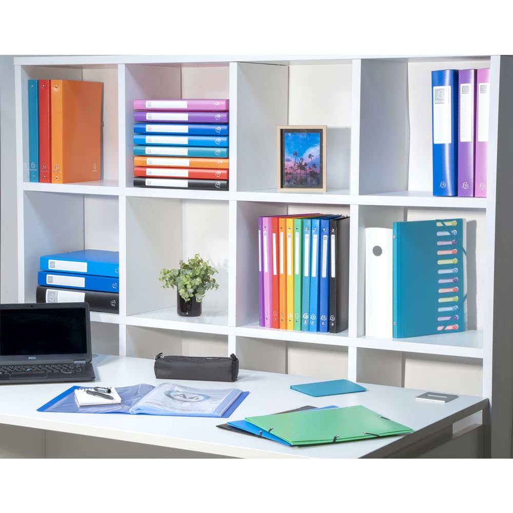 Exacompta - réf. 512801E - Carton de 20 classeurs semi-rigides OPAK – 4 anneaux ronds 30 mm – Dos 40 mm – Dimensions extérieures : 32 x 26,8 cm - Format à classer A4 Maxi – Coloris : noir