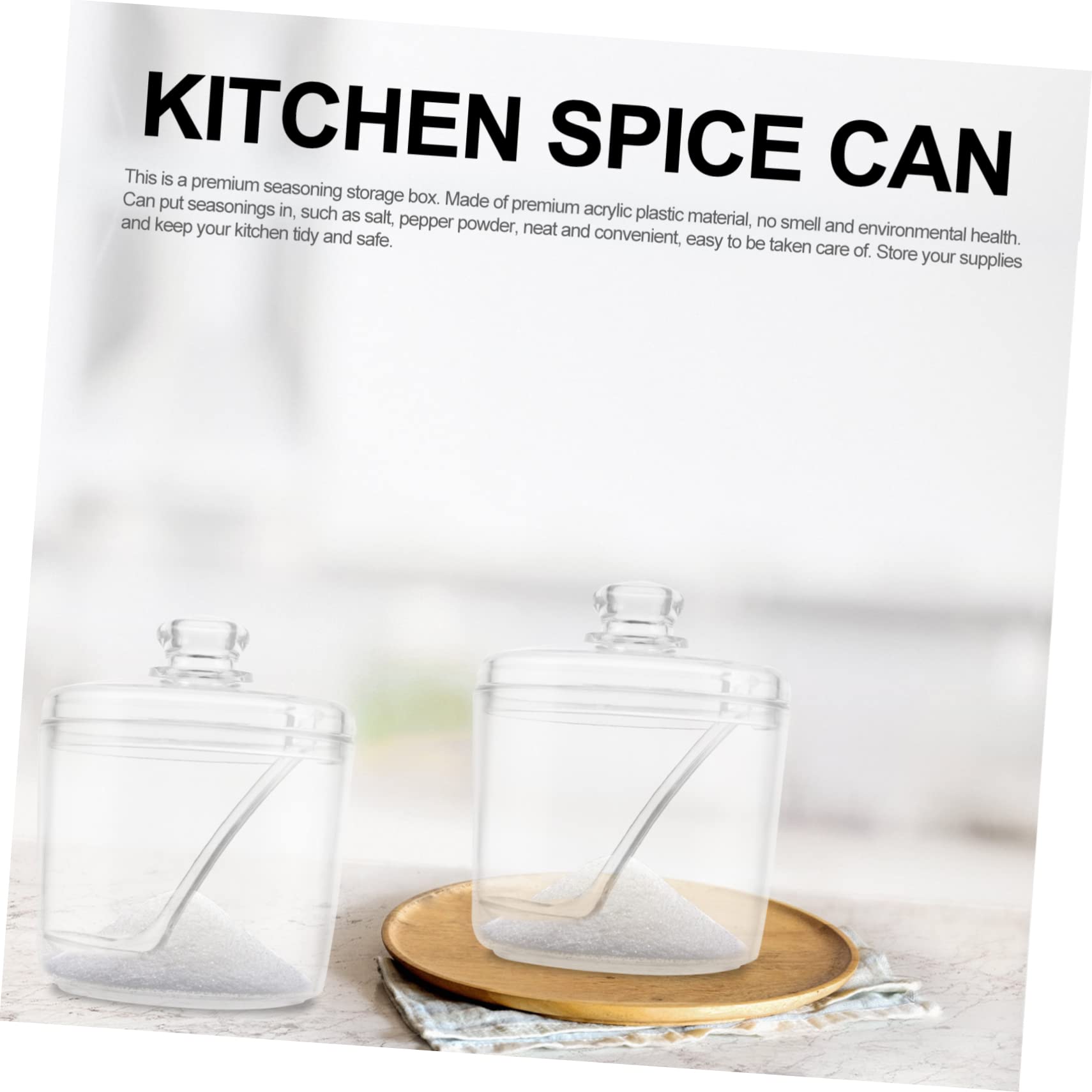 SOLUSTRE 2 Set Contenitori Spezie Cucina Acrilico Trasparente Con Scatole Per Conservazione E Condimenti Barattoli Stagionatori Resistenti E Pratici Per Cucina 2 Pezzi*2