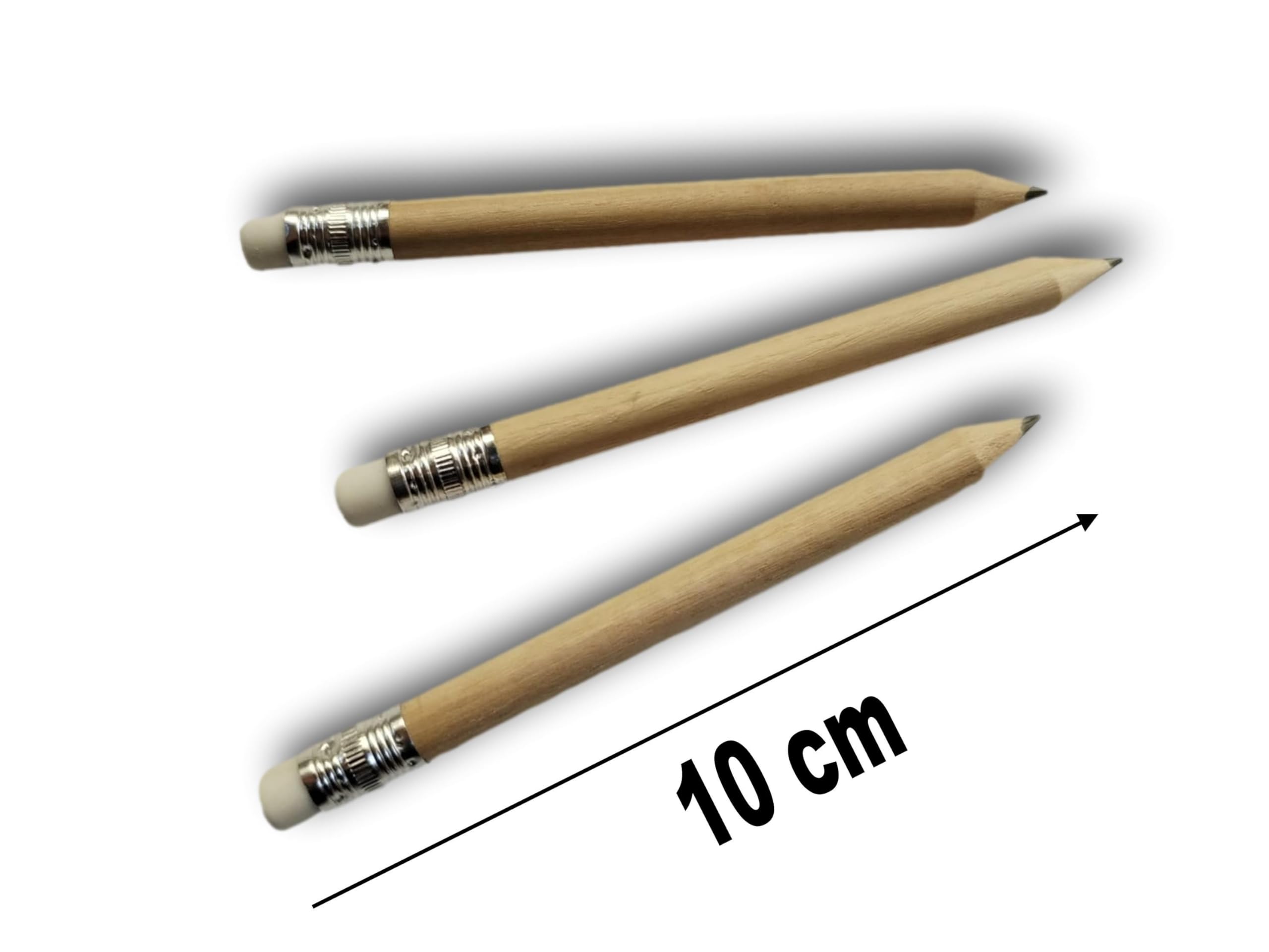 Matite Mini In Legno Naturale Grafite Hb Con Gommino Colore Naturale