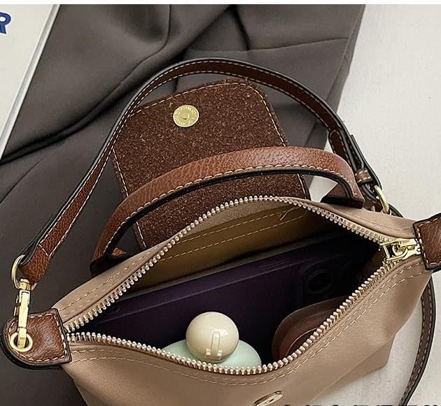 Women's color matching messenger bag small mini bag with adjustable shoulder strap for daily use in light shoulder travel - Image 6