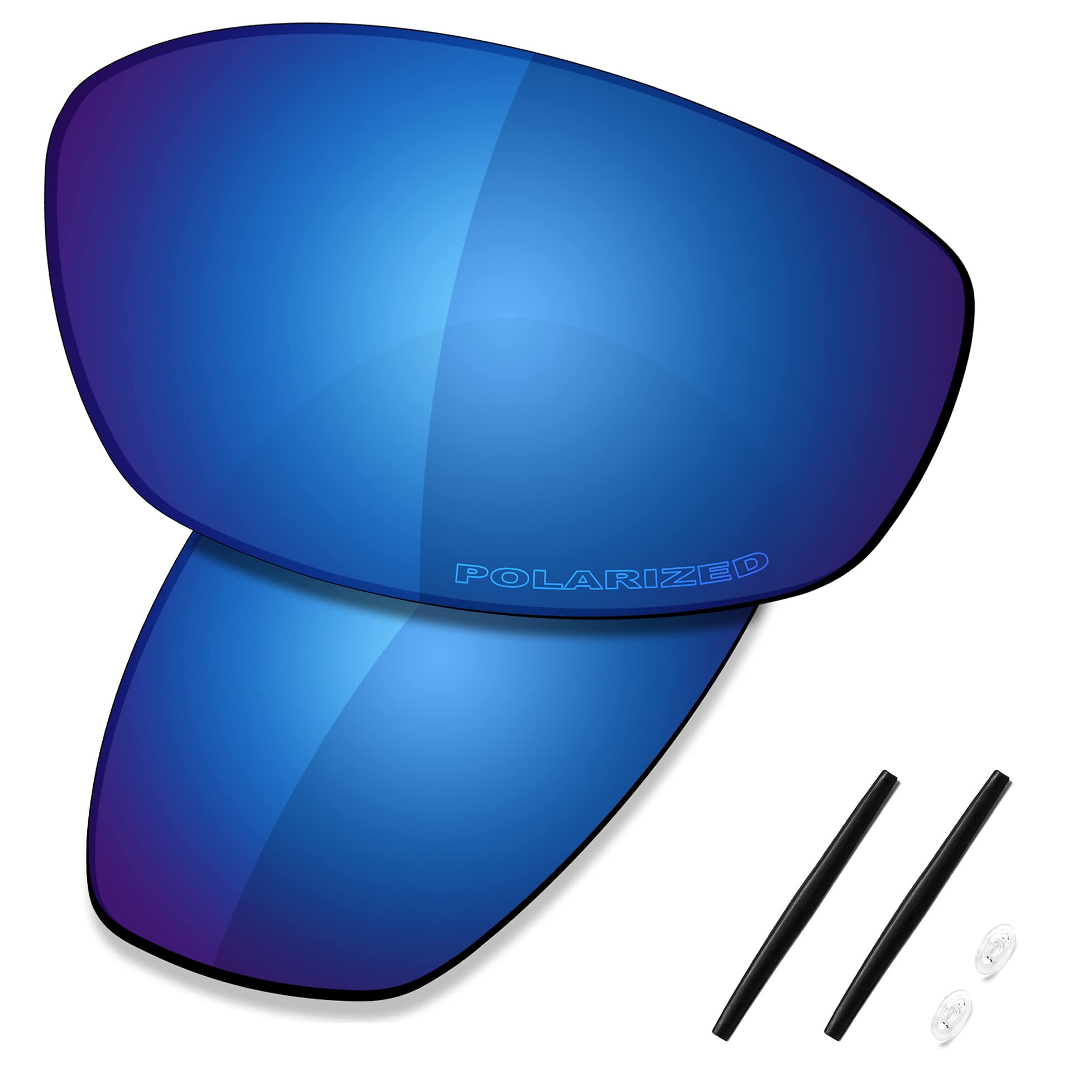 Saucer Men's Midnight Blue Polarized Premium Replacet Lenses & Rubber Kits For Oakley Whisker Sunglasses High Defense