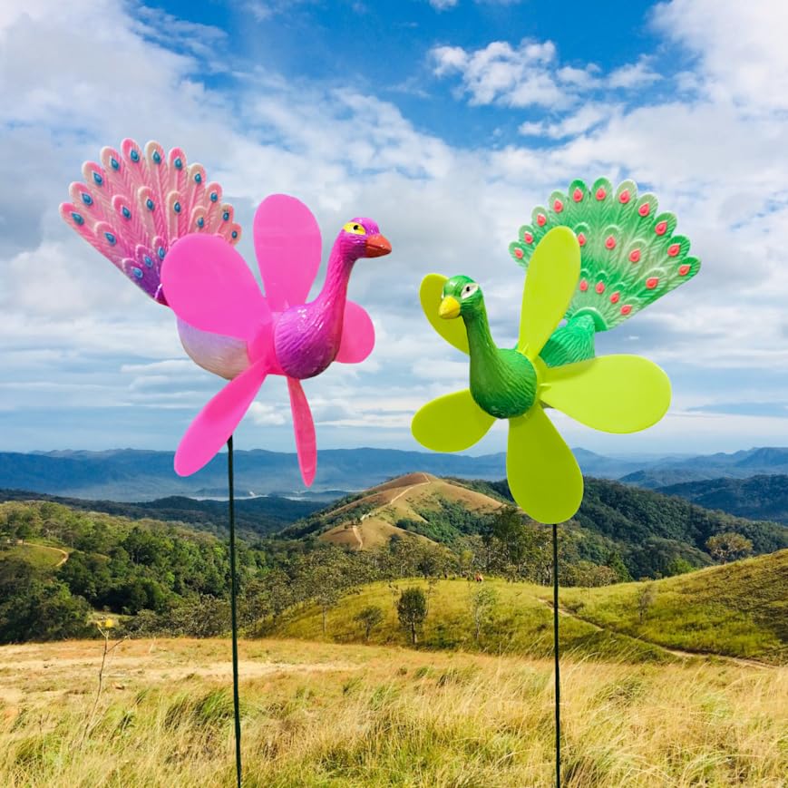 ARUNA DECOR PVC & Metal Colourful Birds Set of 2 Garden Decoration Outdoor Sticks Lawn Decor Garden Decor Outdoor Decor Stick [13x12x13 cm] (Peacock) (B0DH63JSV9) Amazon Price History, Amazon Price Tracker