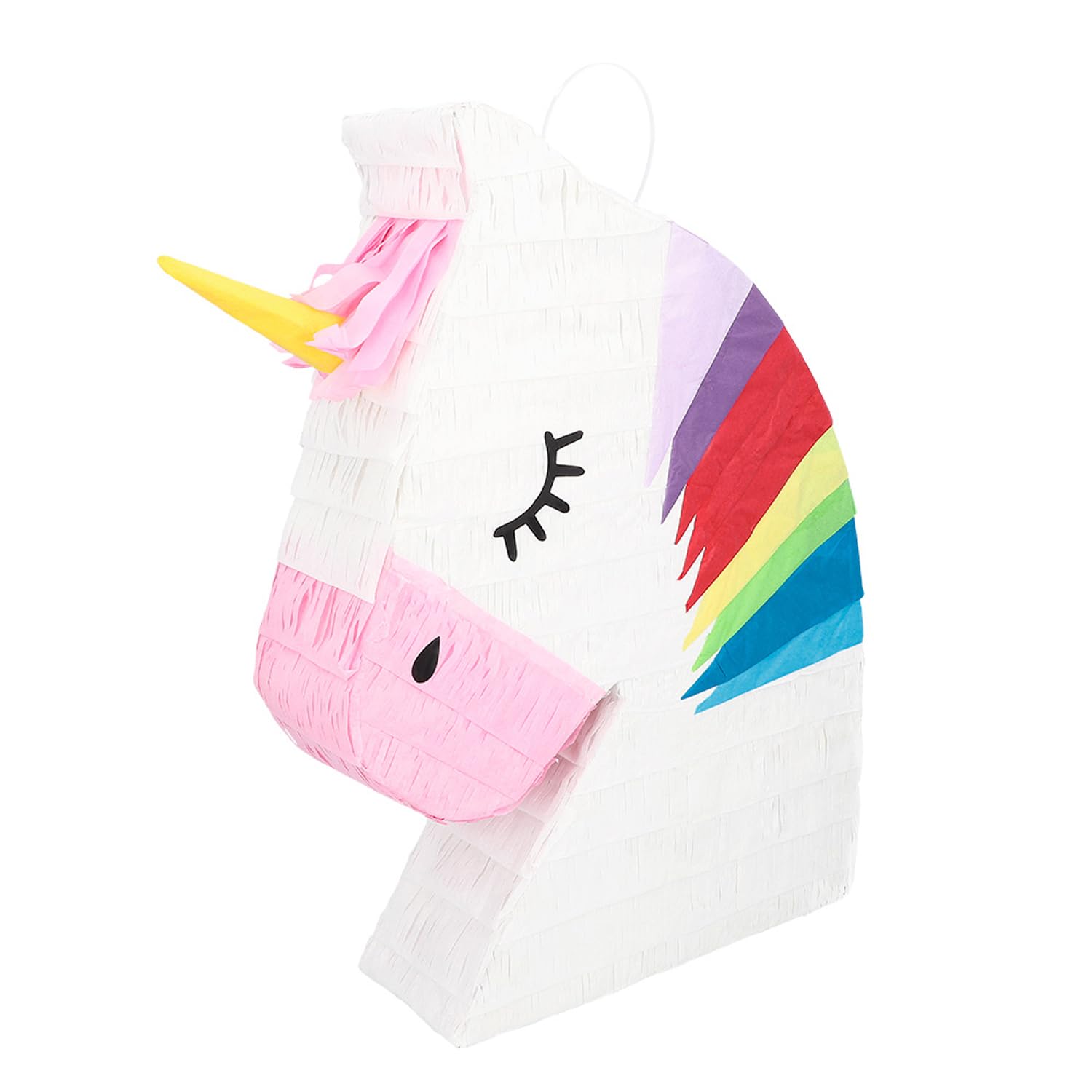 Boland 30989 Unicorn Pinata, 45 x 33 x 8 cm, Unicorn, Hanging Decoration, Decoration for Birthday, Theme Party and Carnival, White with Colourful Accents