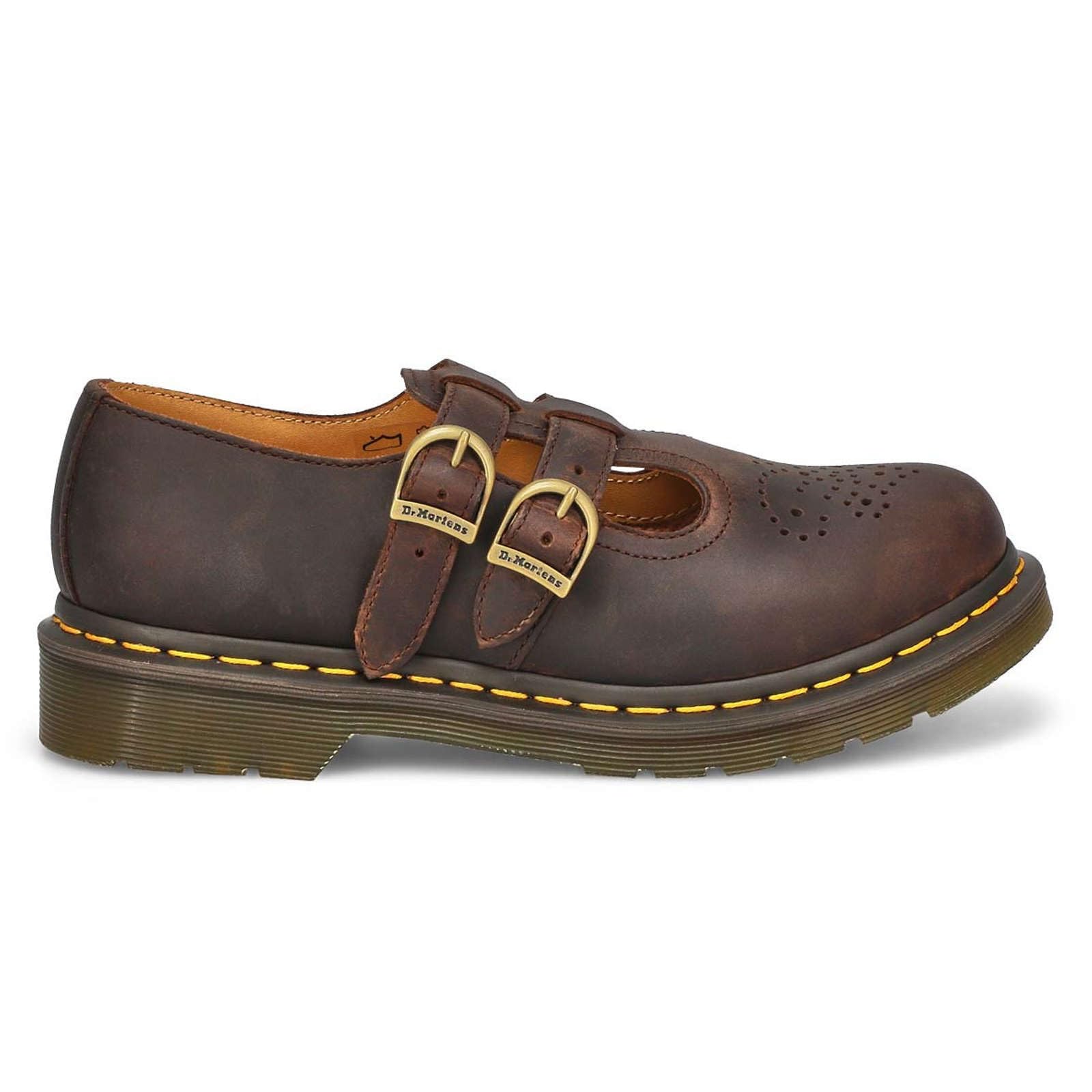 DR. MARTENS 8065 Mary Jane Shoe, Oxford Mujer, Dark Brown Crazy Horse, 40 EU