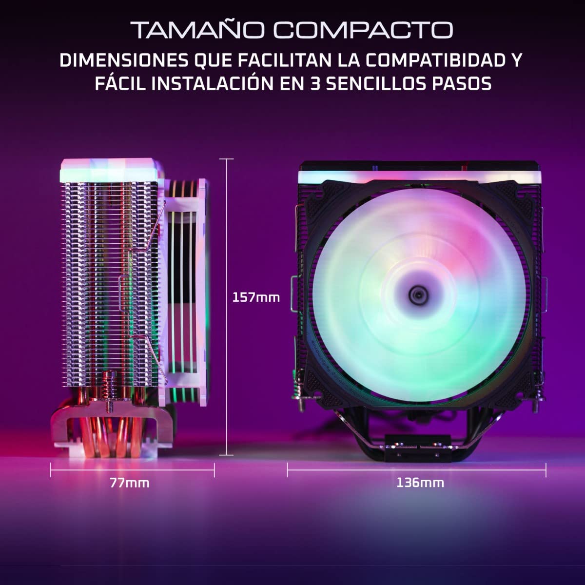 Nfortec CENTAURUS X Ventilador CPU 4 Pipes 120mm A-RGB PWM Negro