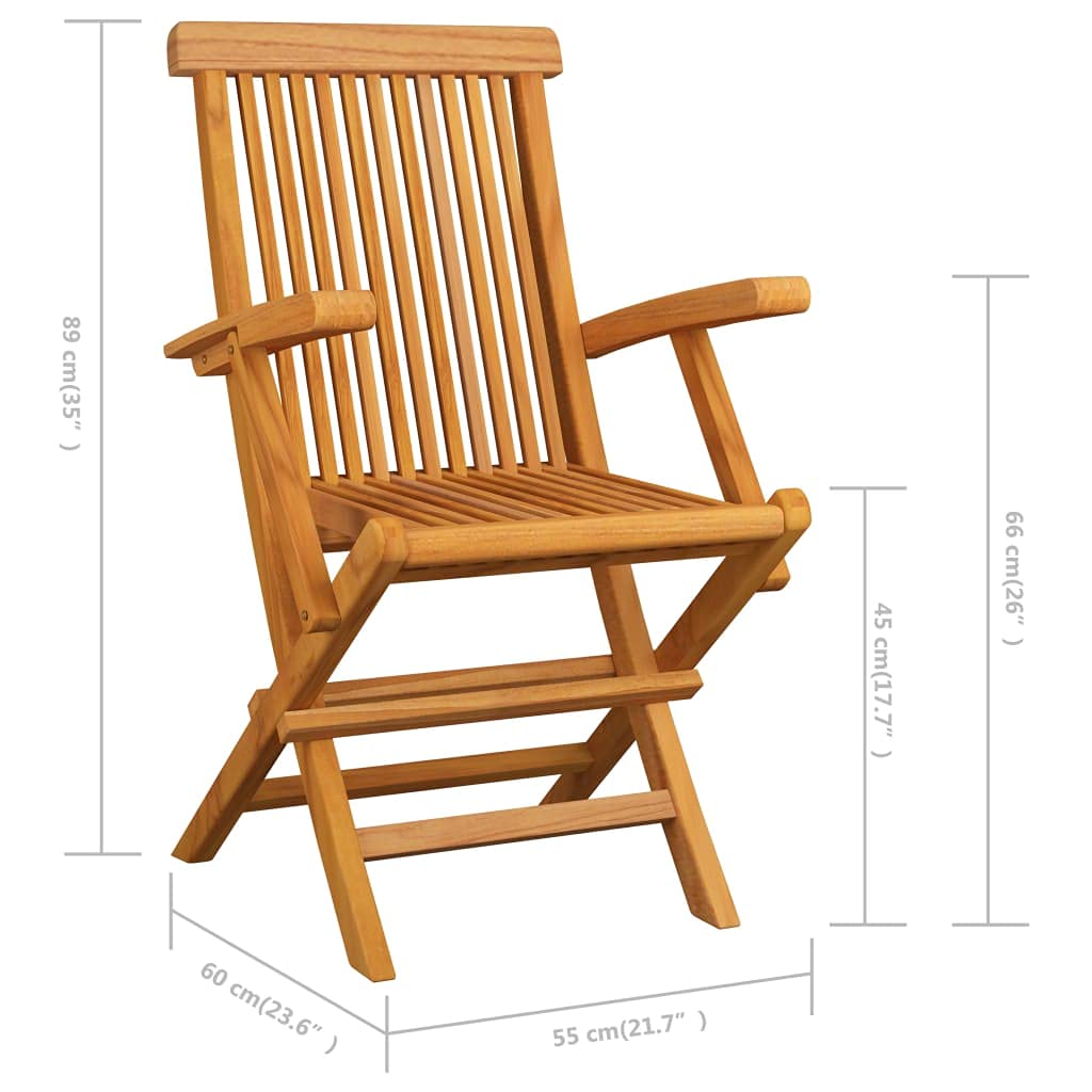 Juego de 6 sillas de jardín plegables de madera maciza de teca, patio, ligeras y ergonómicas, fáciles de limpiar, carga máxima de 110 kg.