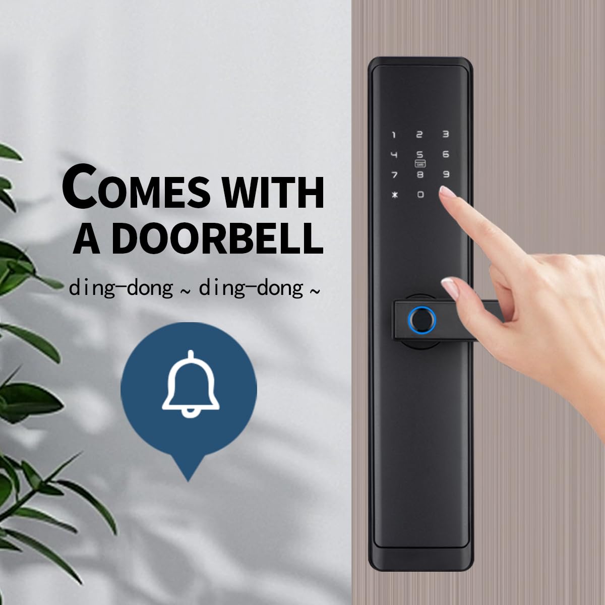 Serrure de porte 6 en 1 à empreinte digitale pour porte d'entrée