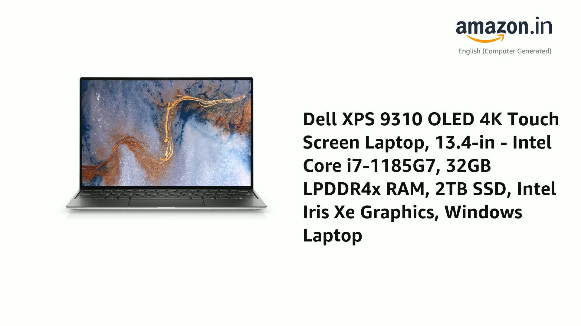 Dell XPS 9310 Thin and Light Touchscreen Laptop - 13.4 Inch UHD+