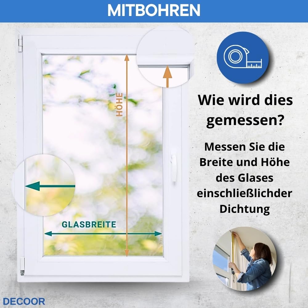 Plissee nach Maß, ohne/mit Bohren, Breite 120-160 cm, Höhe 120-219 cm | 6 Stofftypen, 31 Farben, 12 Profilfarben, Sichtschutz, Thermo, Verdunkelung, Wabenplissee, für Fenster und Tür