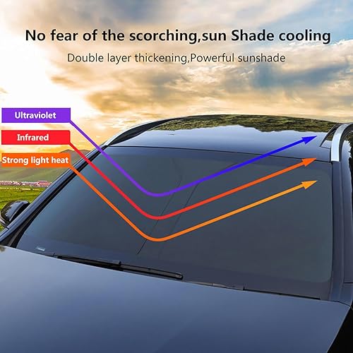 Miniatura 2 de AMair Compatible con Nissan X-Trail T31 2007-2014, parasol de automóvil, parasol plegable, visera solar para parabrisas de automóvil, accesorios de