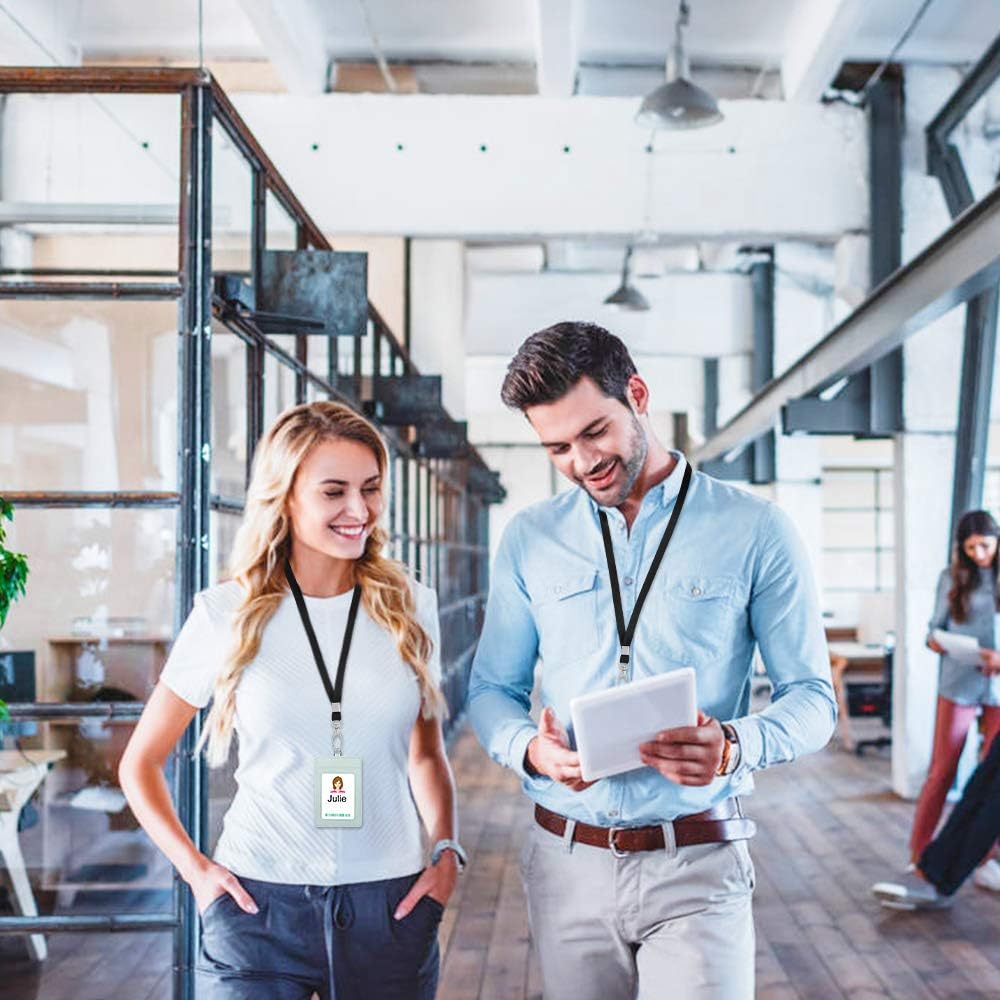 50 Pcs Lanyards Black Lanyard for Id Badges Nylon Lanyard Bulk Clip Swivel Hook for Office Id Badges Key Chains - Image 3