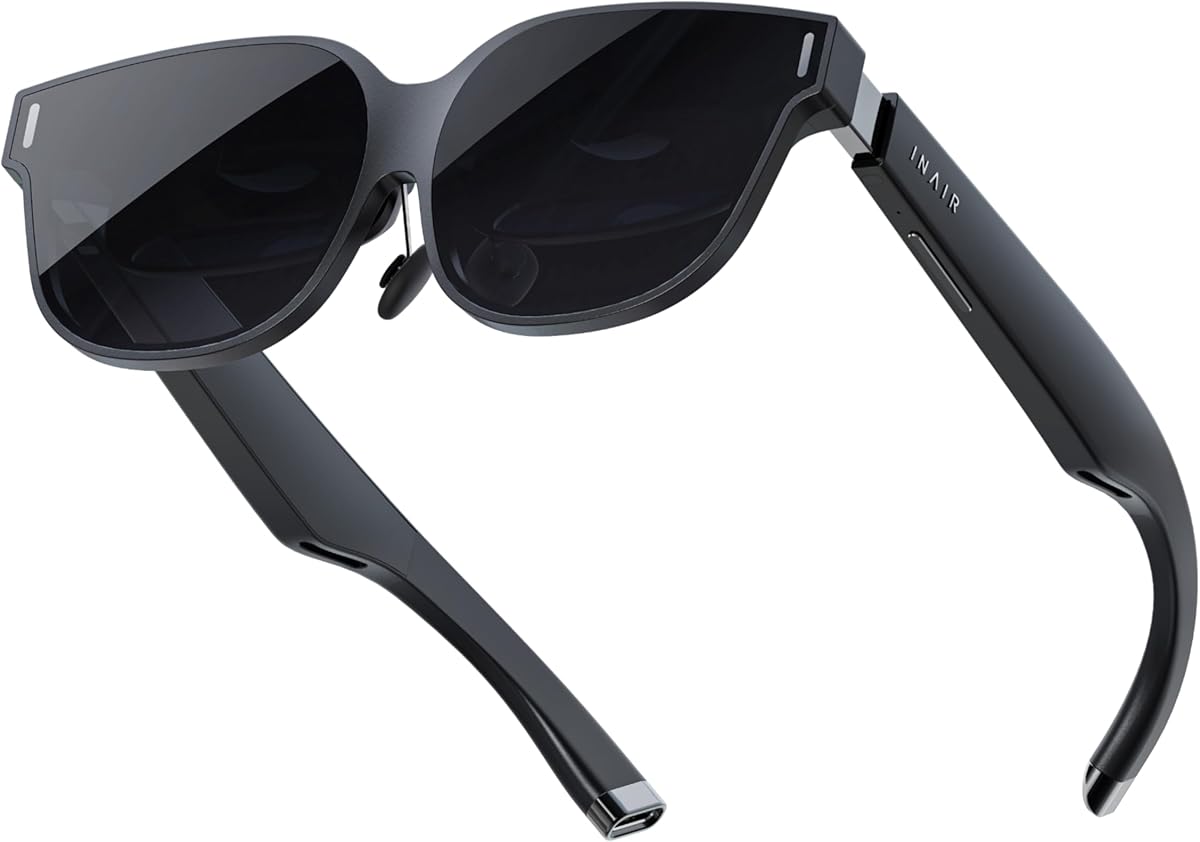INAIR 2 PRO AR Glasses | 2D to 3D Image and Video | Reality/Virtual Switch | Multi-Screen | 135" 120Hz Display for Work & Entertainment |Compatible with iPhone15/16, Android, Mac Win Steam Deck
