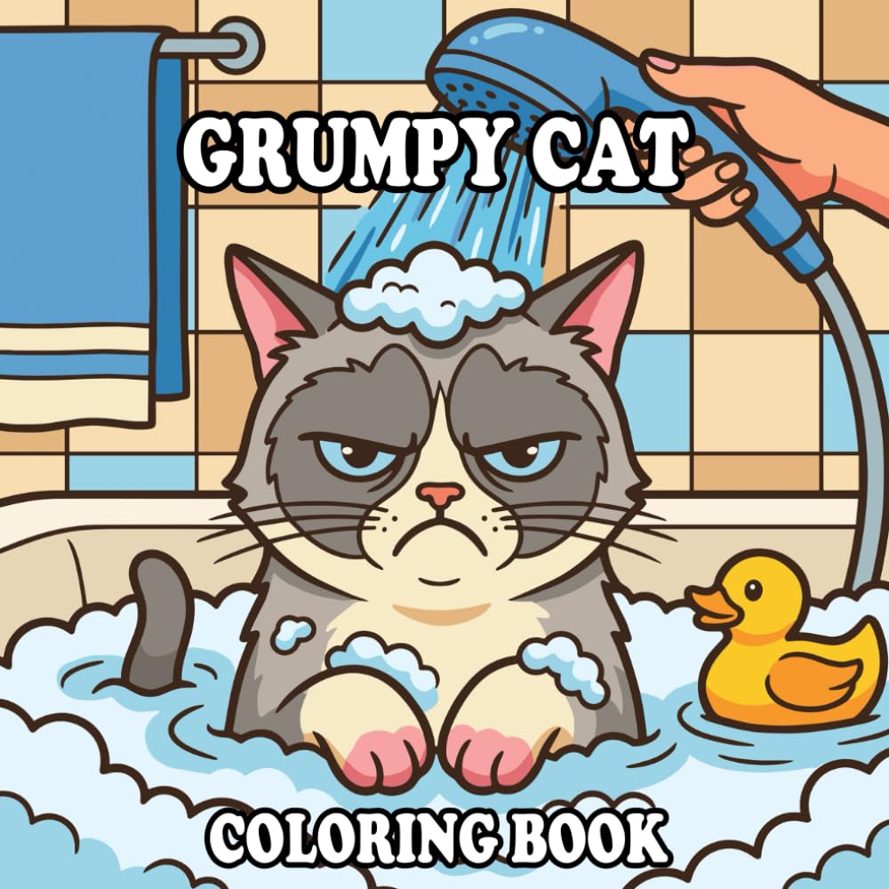 Grumpy Cat Coloring Book: Featuring 65 Hilarious Grumpy Cat Designs for Adults, Teens, and Cat Lovers