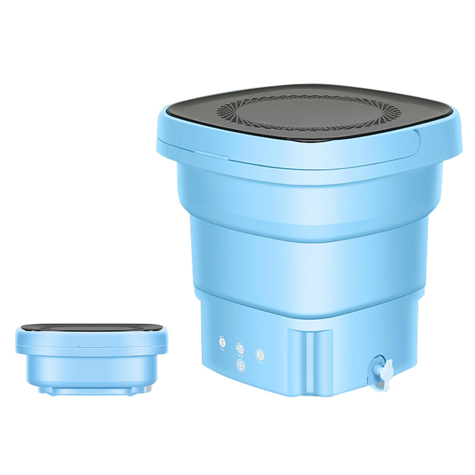 Lavadora Portatil Plegable con Centrifugado, All-In-One Mini Lavadora Portatil de 4,5 L, Lavadoras Pequeñas Semiautomática de 3 Modos para Camping, RV, Viajes,Azul