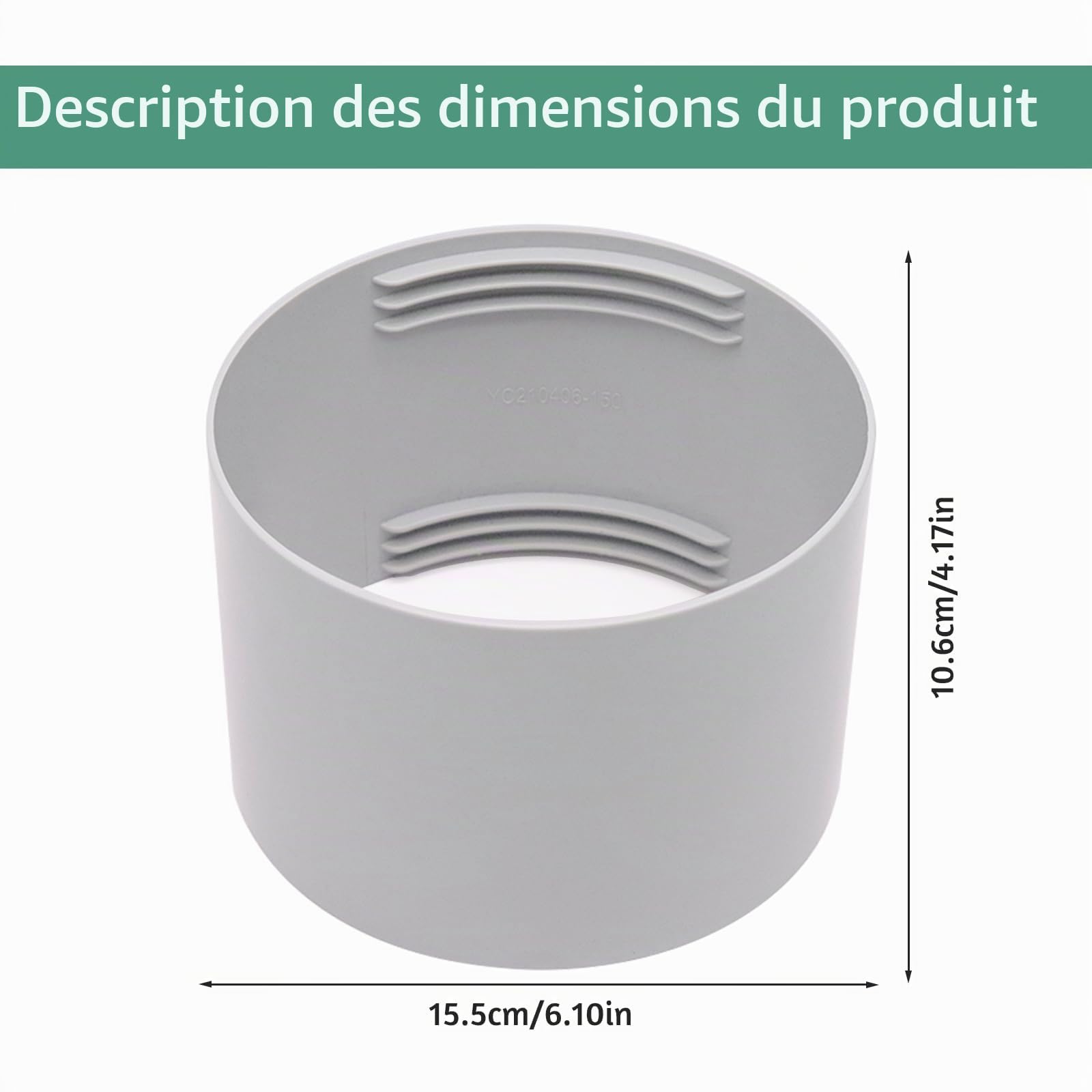 Adaptateur de Tuyau D'évacuation 150 mm, Raccord de Tuyau D'évacuation 150 Climatisation Adaptateur de Tuyau 150 Raccord de Tuyau de Ventilation 150 Adaptateur de Tuyau de Ventilation (ABS)