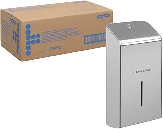Kimberly-Clark Toilettenpapierspender 8972, für Einzelblatt | WC-Papierspender aus Edelstahl, für Einzelblatt-Toilettenpapier, Wandbefestigung, für hygienische Ausgabe, 31,9x17,5x14cm