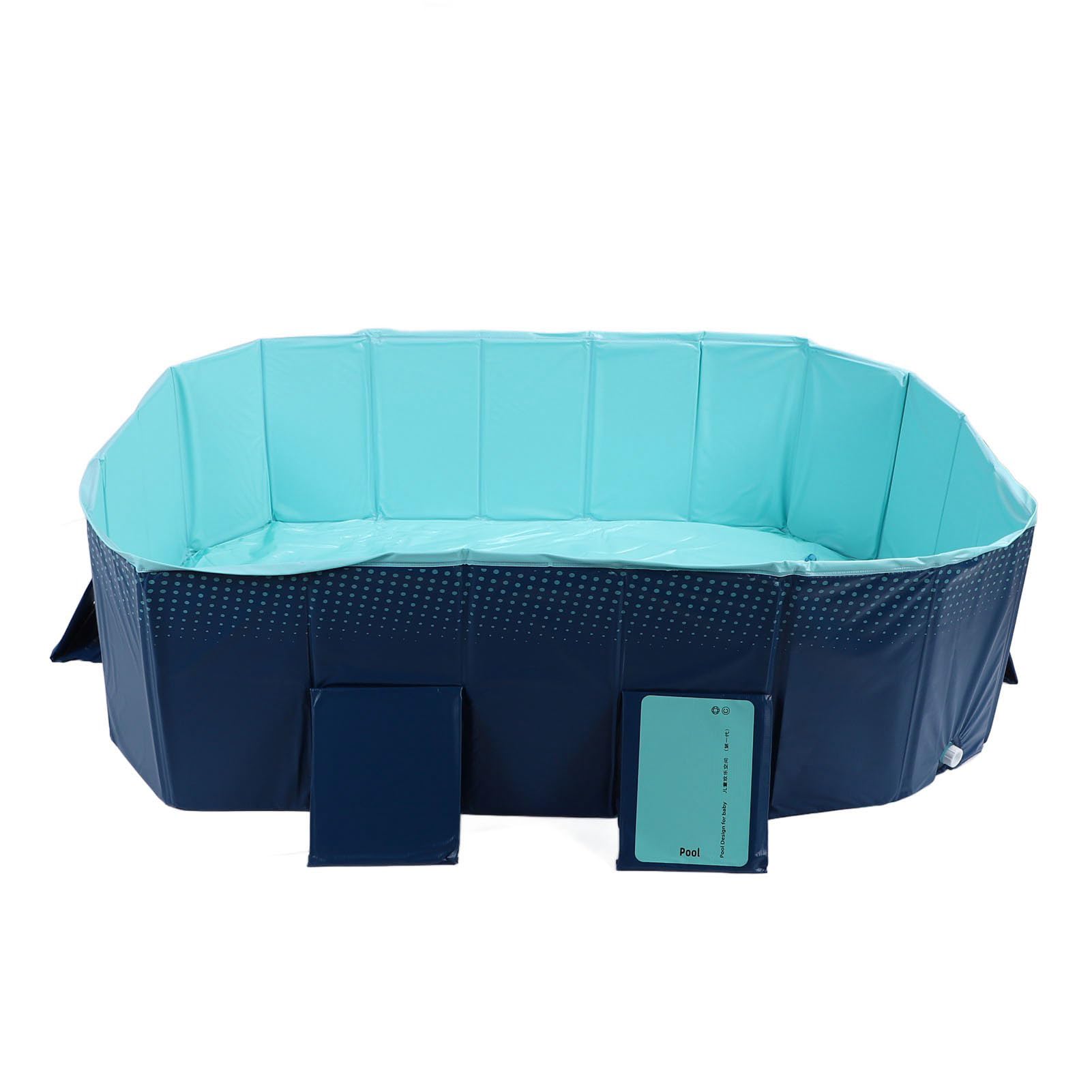 Faltbarer Pool, PVC, Faltbarer Pool, Nicht Aufblasbar, Verdickt, Verschleißfest, Tragbares Design für Wasserspiele Im Hinterhof Im Freien für, Hunde, Familie (1,85 m/6,1 Fuß)