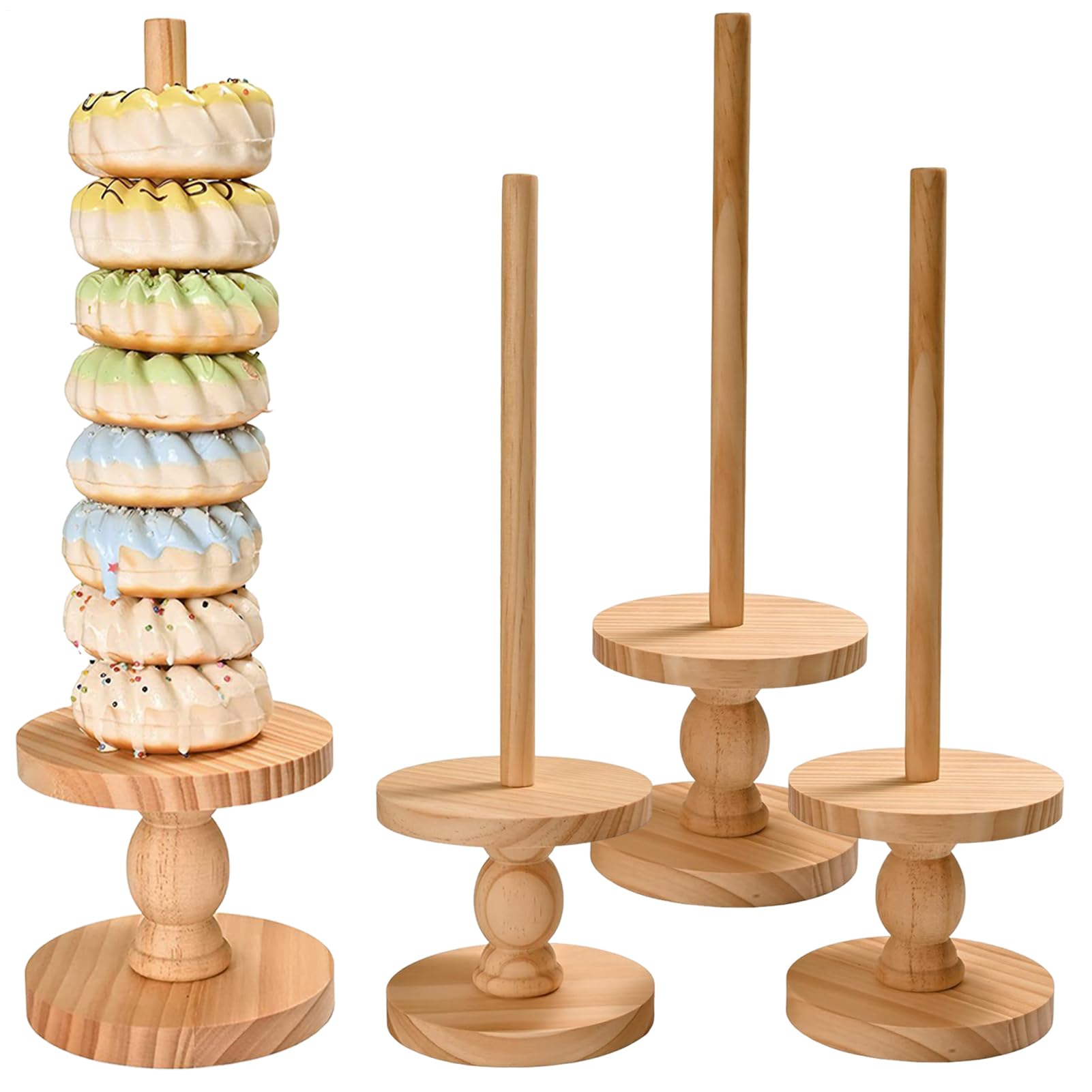 Generico Soporte para rosquillas para fiestas – Estantería de exposición – Soporte de exhibición donuts suministros fiestas, para 3 bodas, cumpleaños, Navidad, mesa Catering Buffet, casa, restaurante