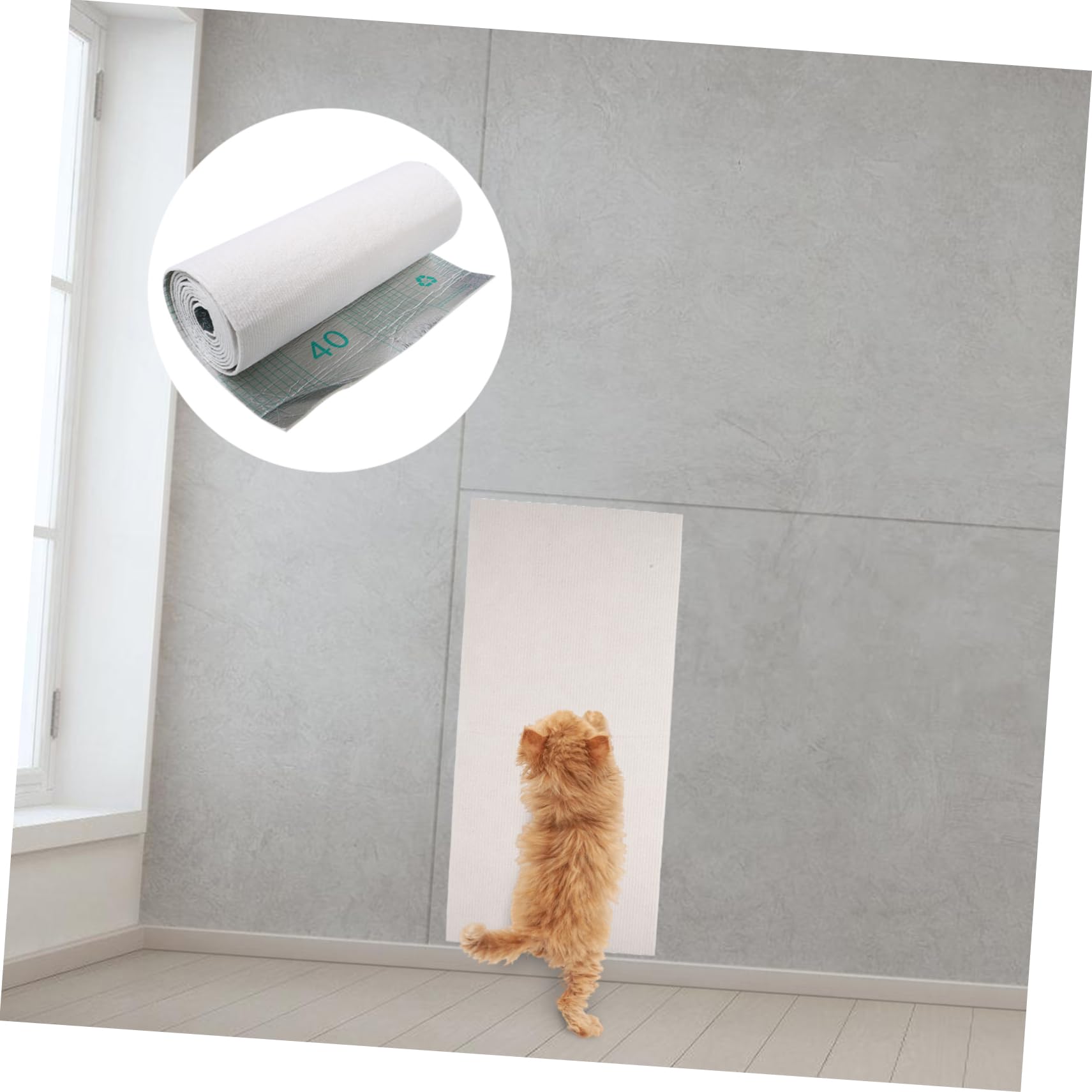 Katzenkratzbrett Beige aus Polypropylenfaser für Möbel | Selbstklebende Wandmontage, Multifunktionales Kletterbrett für Innenräume, Einfache Anbringung