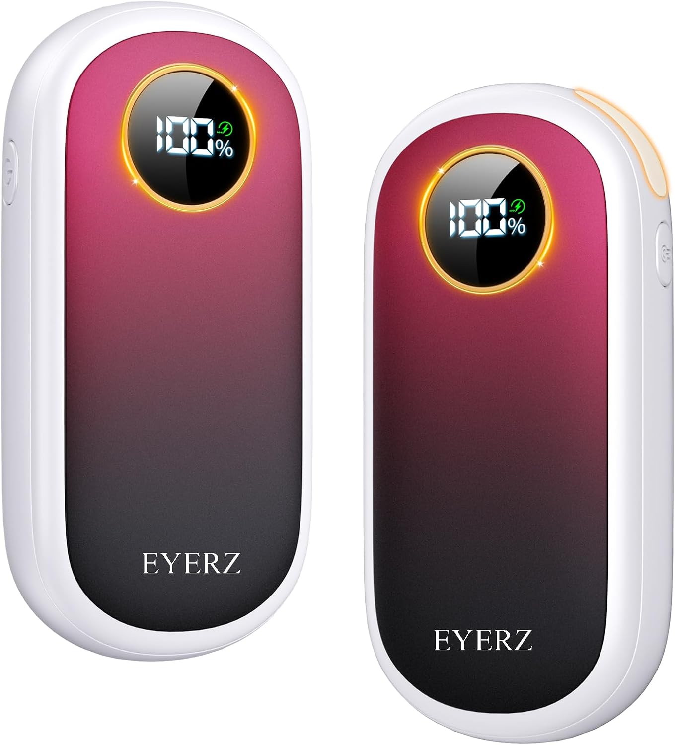 Rechargeable Hand Warmers, Dual-Sided Electric Hand Warmers with LED Display & Flashlight, 4 Levels Fast Heat, Portable Handwarmers for Christmas, Hunting Essentials, Camping, Gifts for Men, Women