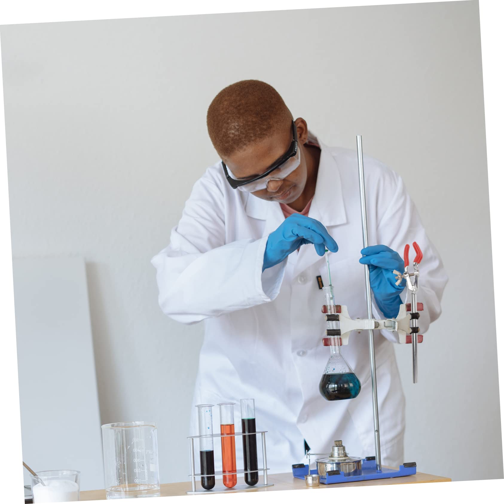 GLEAVI 9juegos Abrazadera De Laboratorio De Garras Soporte De Pinza Para Matraz y Vaso Clip De Resistente Para Experimentos Científicos Paquete