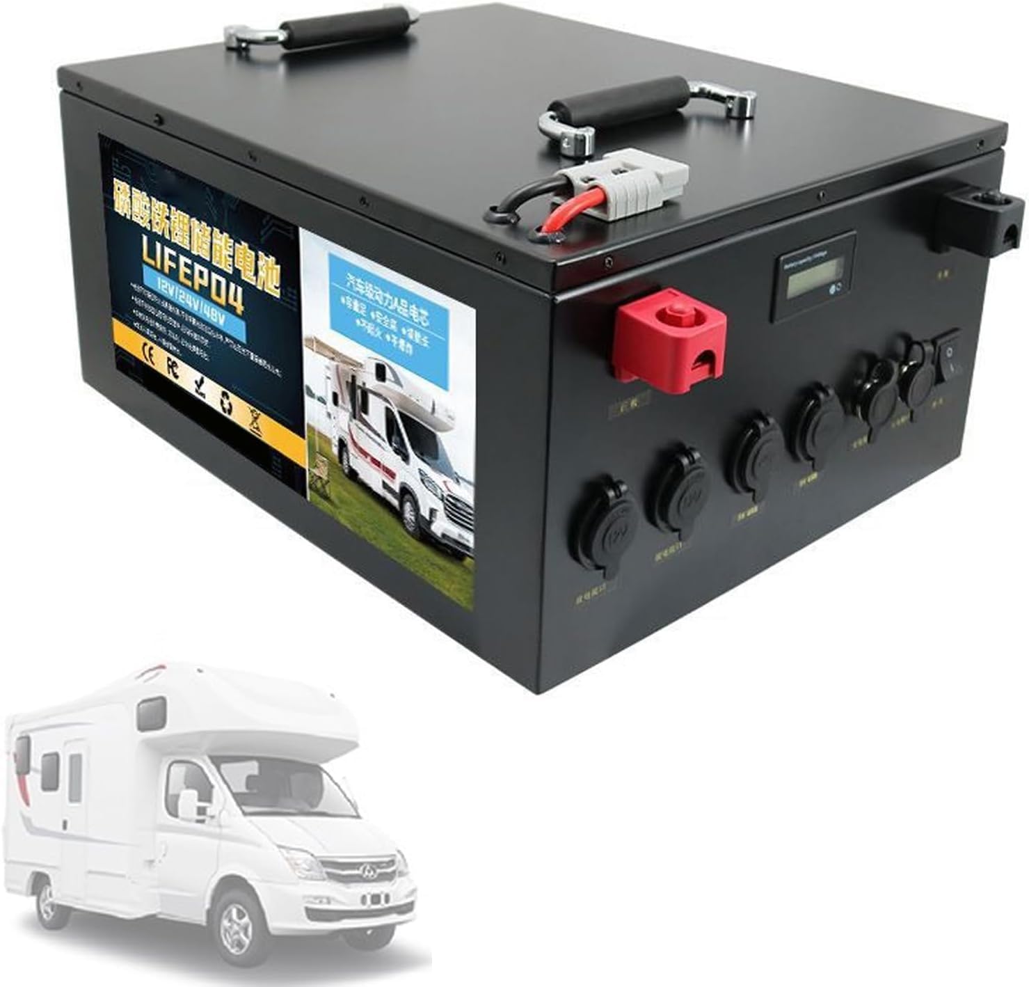 Akumulator litowo-żelazowo-fosforanowy, 12 V, 24 V, 100 Ah, 200 Ah, 300 Ah, 400 Ah, 500 Ah, idealny do magazynowania energii słonecznej i kamperów, niezawodne rozwiązanie dla turystów