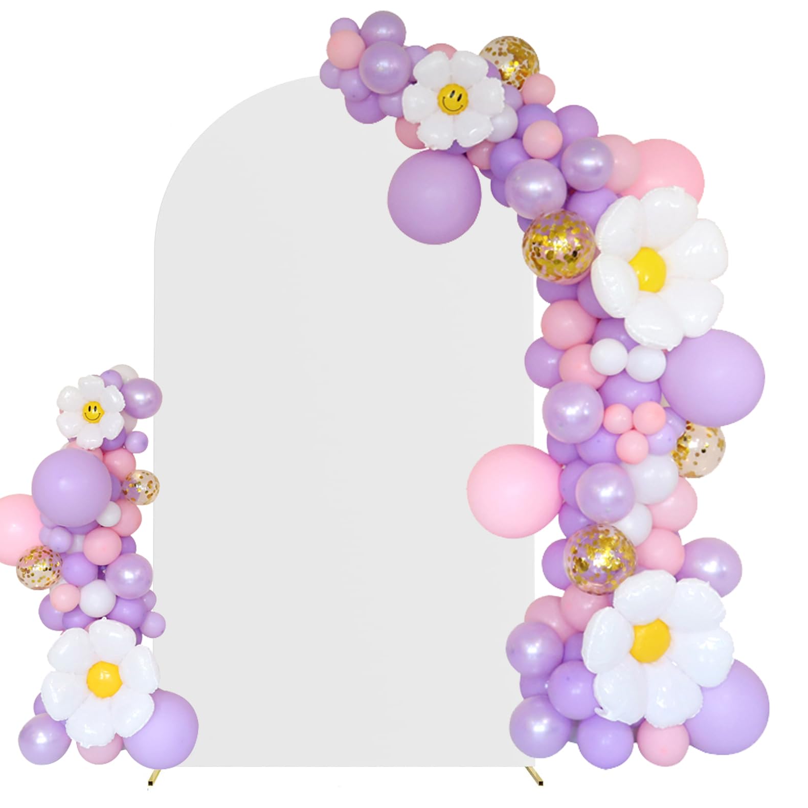 Maiangel 7.2FT Wedding Arch Cover Spandex Fitted Stretchy Arch Stand Covers,2-Sided Round Top Chiara Backdrop Cover for Party Birthday Ceremony