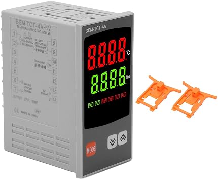 PID Temperature Controller Kit, Voltage AC 100240V PID Thermostat with 2 Accessories SSR, K Type Thermocouple Sensor, 7 Segment LED Display Alarm Output Cu and DPt Input