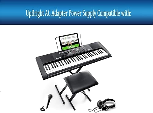 Miniatura 2 de UpBright Adaptador de 9 V CACC compatible con Alesis Melody 61 MKII Melody61 61MKII Teclado de música portátil de 61 teclas, piano digital 9VDC 0.5A