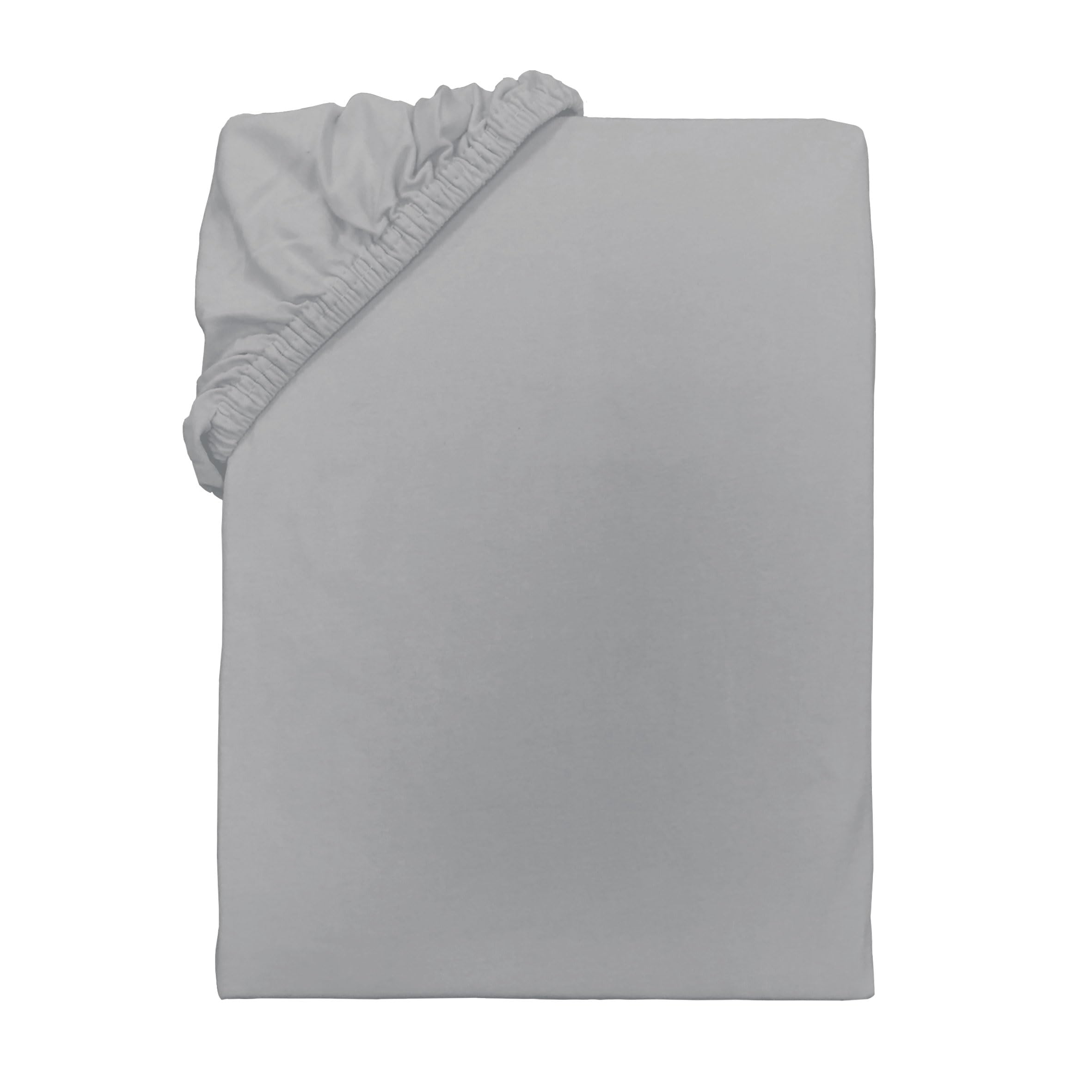 TOM TAILOR Jersey Double Fitted Sheet, Approx. 180 – 200 x 200 cm, 100% Cotton/Jersey, Light Grey