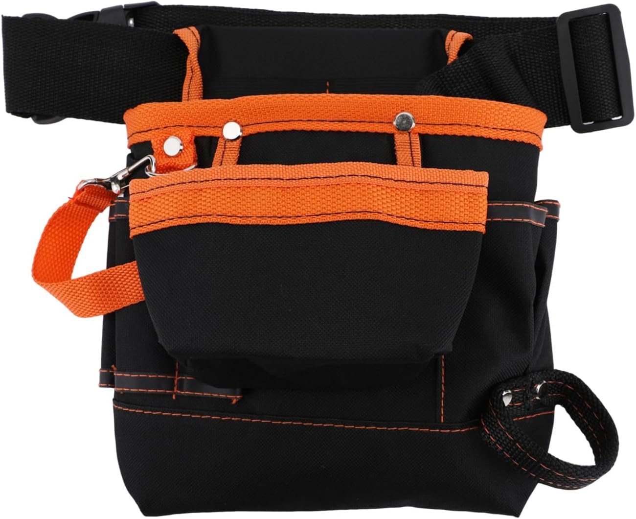 Tool Pouch 8 Pockets,Tool Belt Bag for Carpenter Construction Technician Gardening,Tools Utility Pouch with Belt Clip for Hardware Tools, Adjustable Belt Work Apron