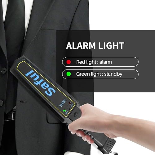 Miniatura 2 de Detector de metales de mano Seguridad Portátil Sensibilidad Ajustable Sonido Vibración Alertas Detecta Armas Cuchillos Tornillo Escáner Detecta