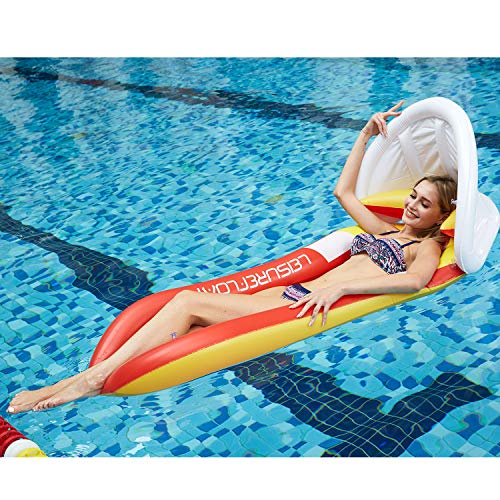 Lovebay Matelas Piscine Détachable Matelas Gonflable Piscine(160 * 90cm) Orange