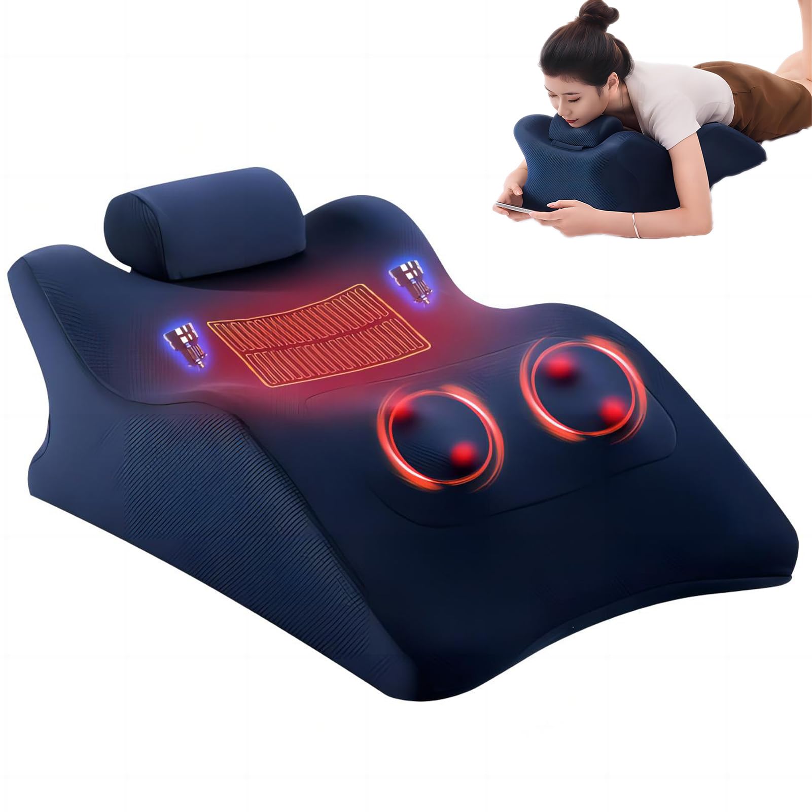 Ergonomiczna, wspierająca poduszka pod szyję z ogrzewaniem – wszechstronna poduszka na szyję, głowę, talię, stopę i ramiona
