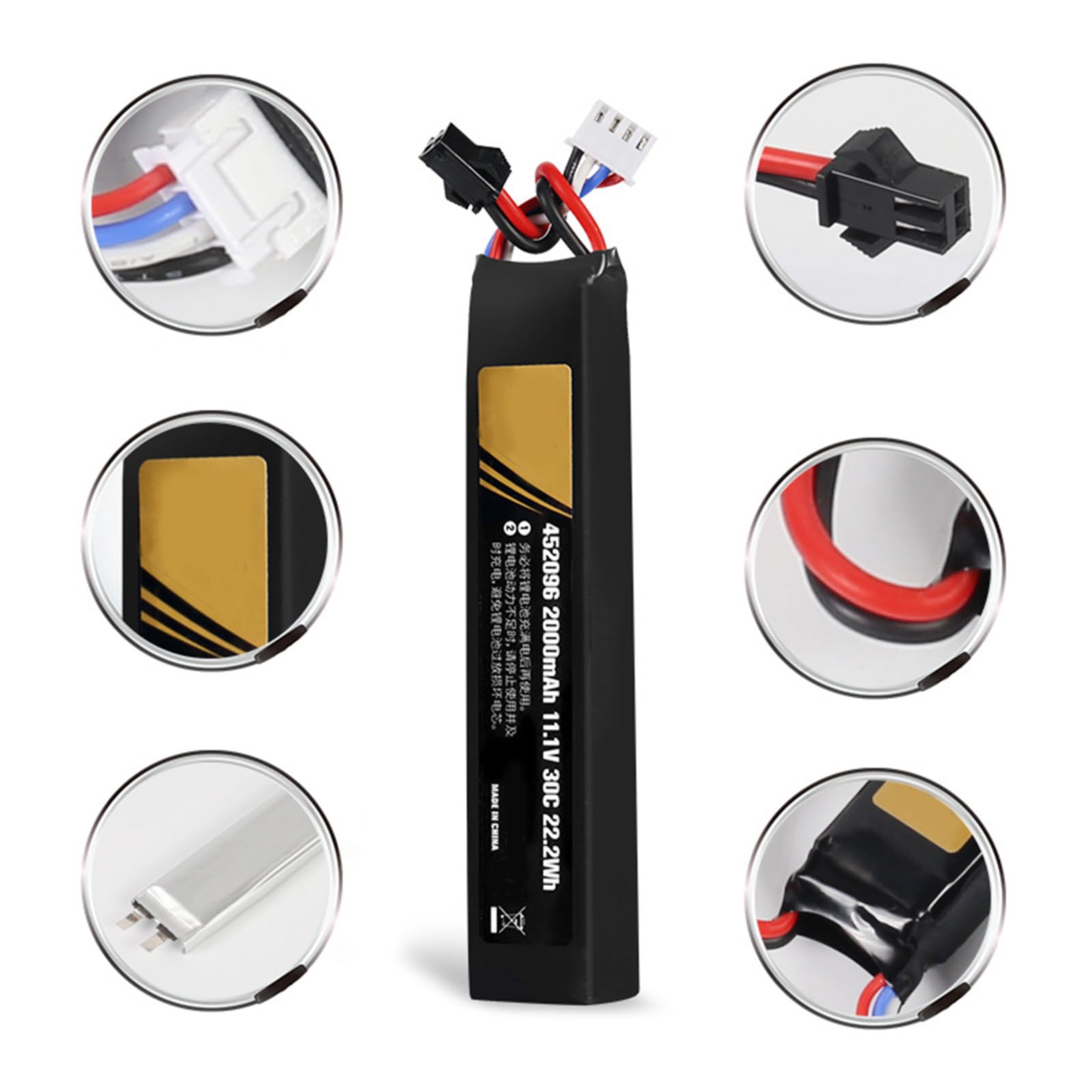 WaterGuns Airsofts Batteria 3S 11.1V 2000mAh 452096 Giocattolo Elettrico 11.1V Batteria Ricaricabile 3S 30C