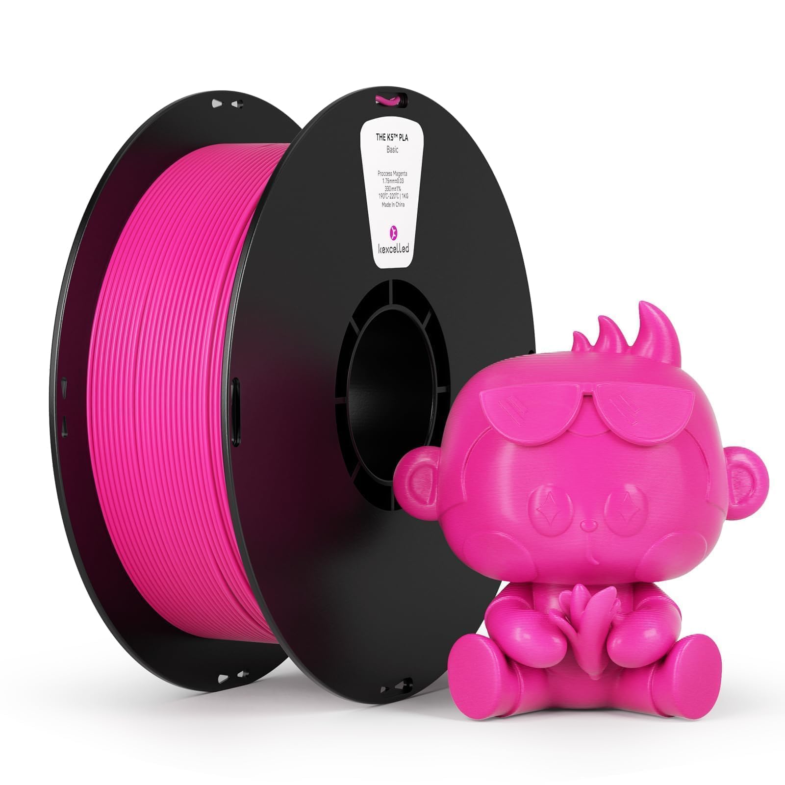 PLA Filament 1.75mm, kexcelled Toughness Enhanced 3D Printer Filament, Dimensional Accuracy +/- 0.03mm, 1kg Spool (2.2lbs), 330 Meters, Compatible with 3D FDM Printers, Proccess Magenta-image-14