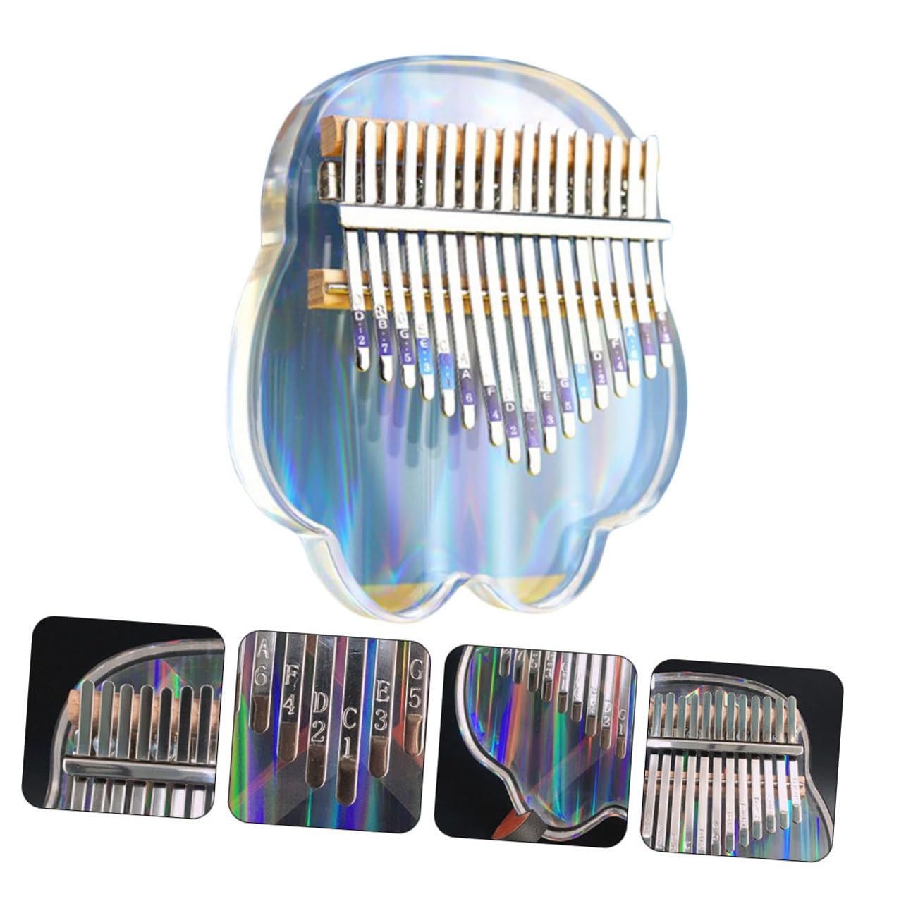 Mikinona 1set Mini Pianola Kalimba Trasparente Tasti Per Principianti Strumento Musicale Portatile Acrilico Per Adulti Inclusa Scatola Di Trasporto Per Performance