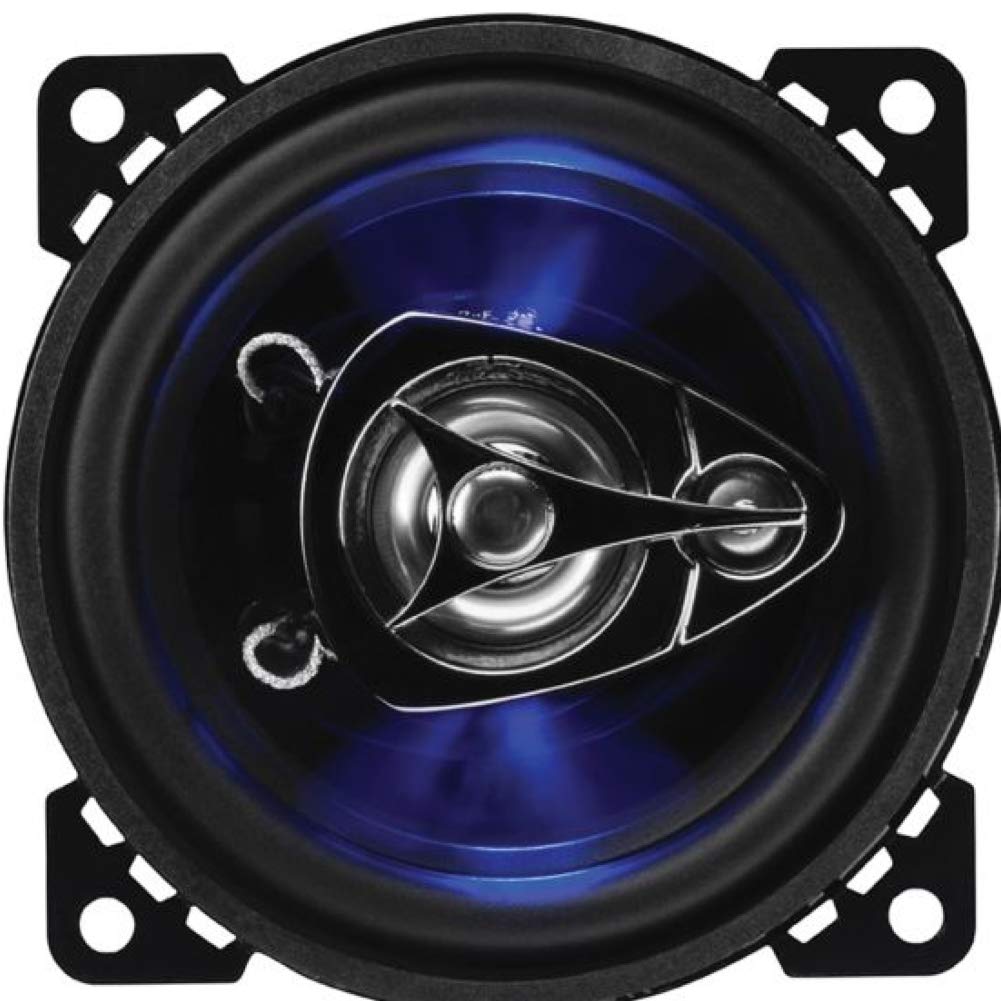 2 Altavoces Compatible con Boss Audio Systems BE423 BE 423 coaxial de 3 vías 10,00 cm 100 mm 4" de diámetro 112 vatios rms y 225 vatios máx 4 ohmios 90 db con led Azul y suspensión de Goma, por par