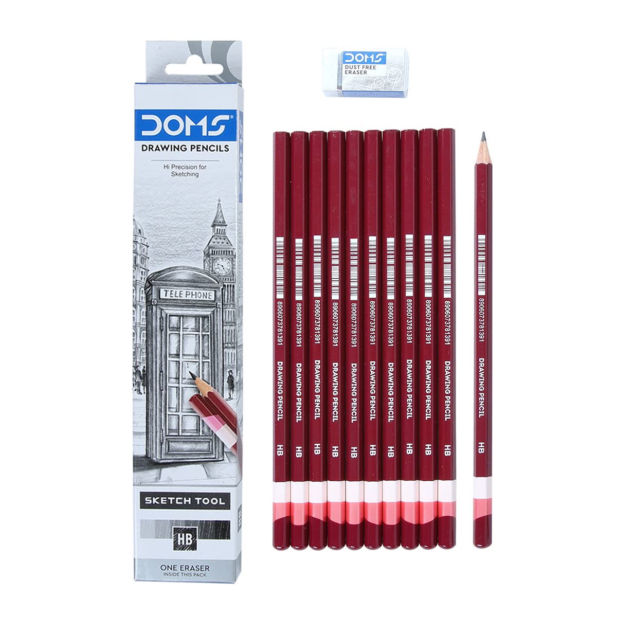 Doms Drawing & Sketching HB Graphite Pencils (Pack of 10 x 4 Set) (Model Number: DM8134P4)-image-15