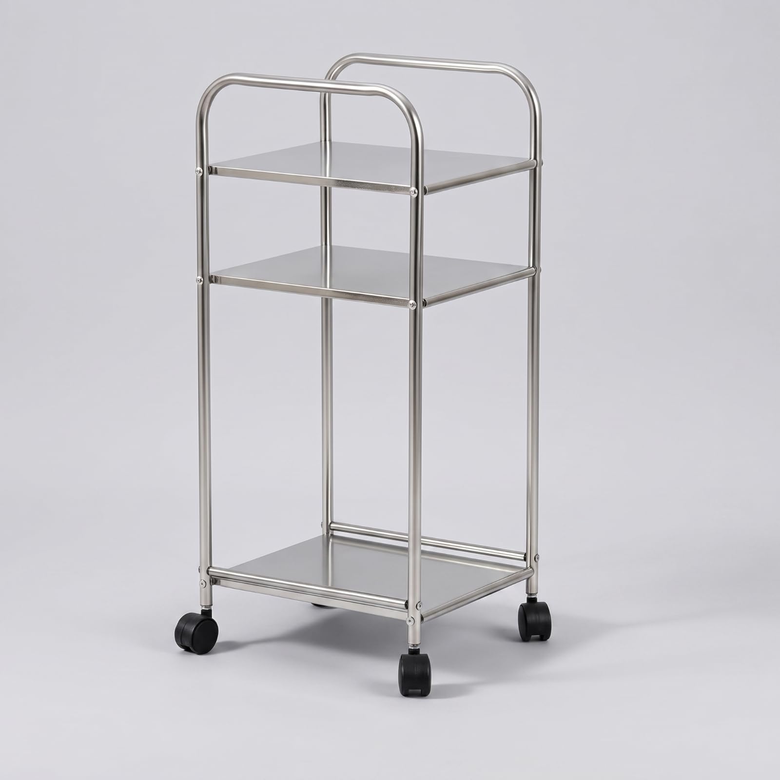 Carro de Almacenamiento Móvil Estantería Organizador Estante Carrito con Estructura de Acero Inoxidable Resistente y Diseño Abierto Ahorrador de, Moderno Simple, Dos Niveles Sin Ruedas
