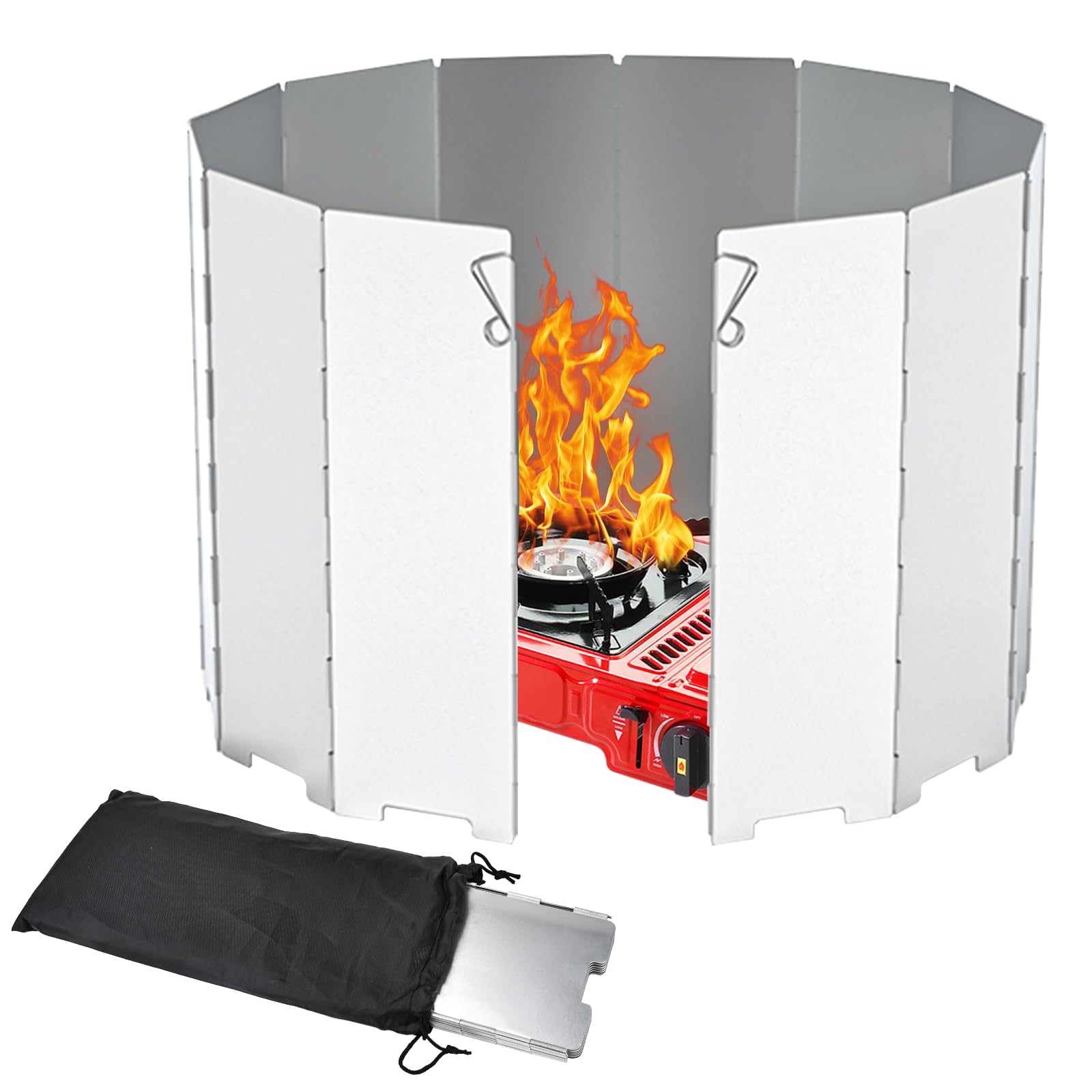 Pare-vent Pliable HEKOBAG 12 Plaques - Aluminium Pour Réchaud Camping
