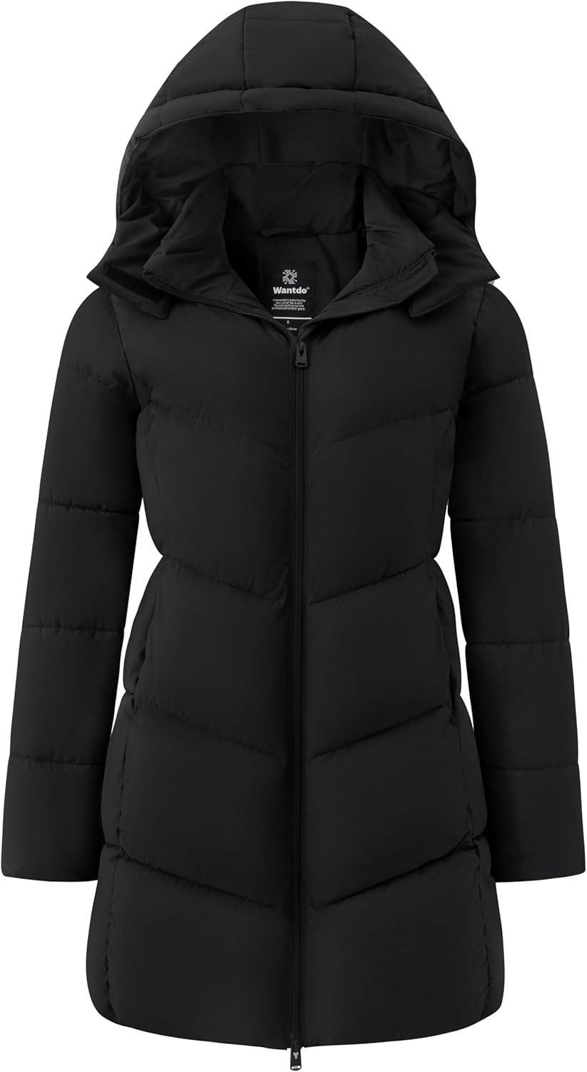 wantdo Women's Warm Winter Coat Hooded Puffer Jacket Long Parka (Available in Plus Size)