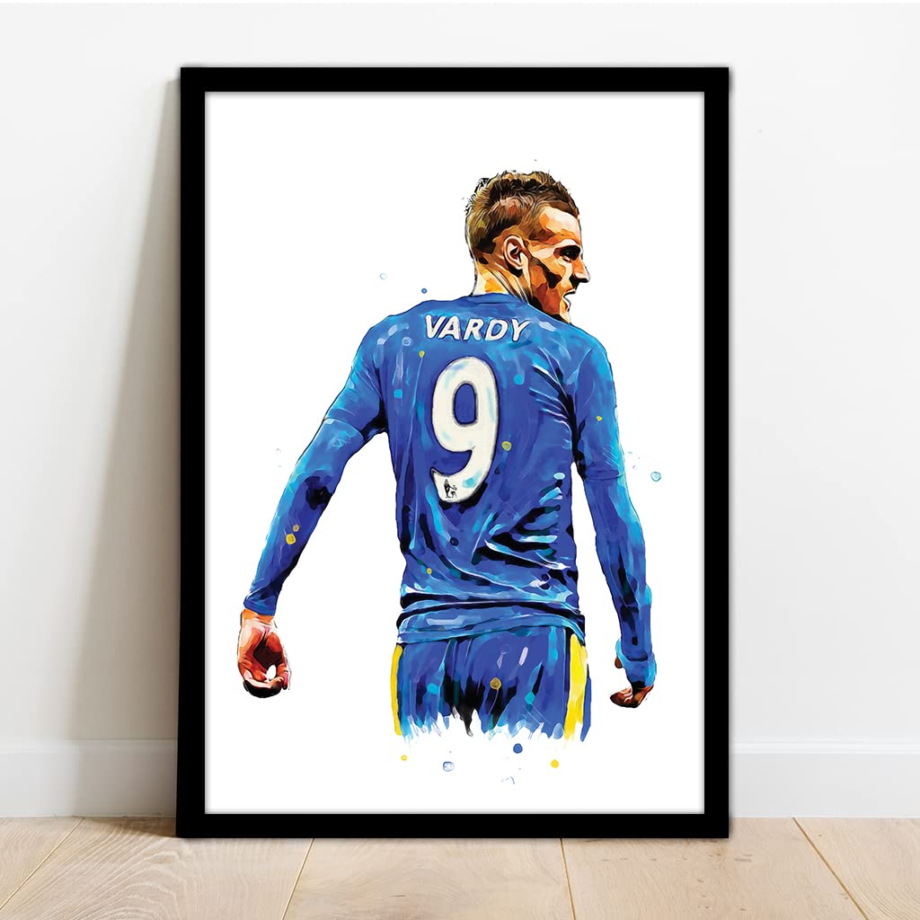 Leicester City - Jamie Vardy - Framed Illustration Print Poster