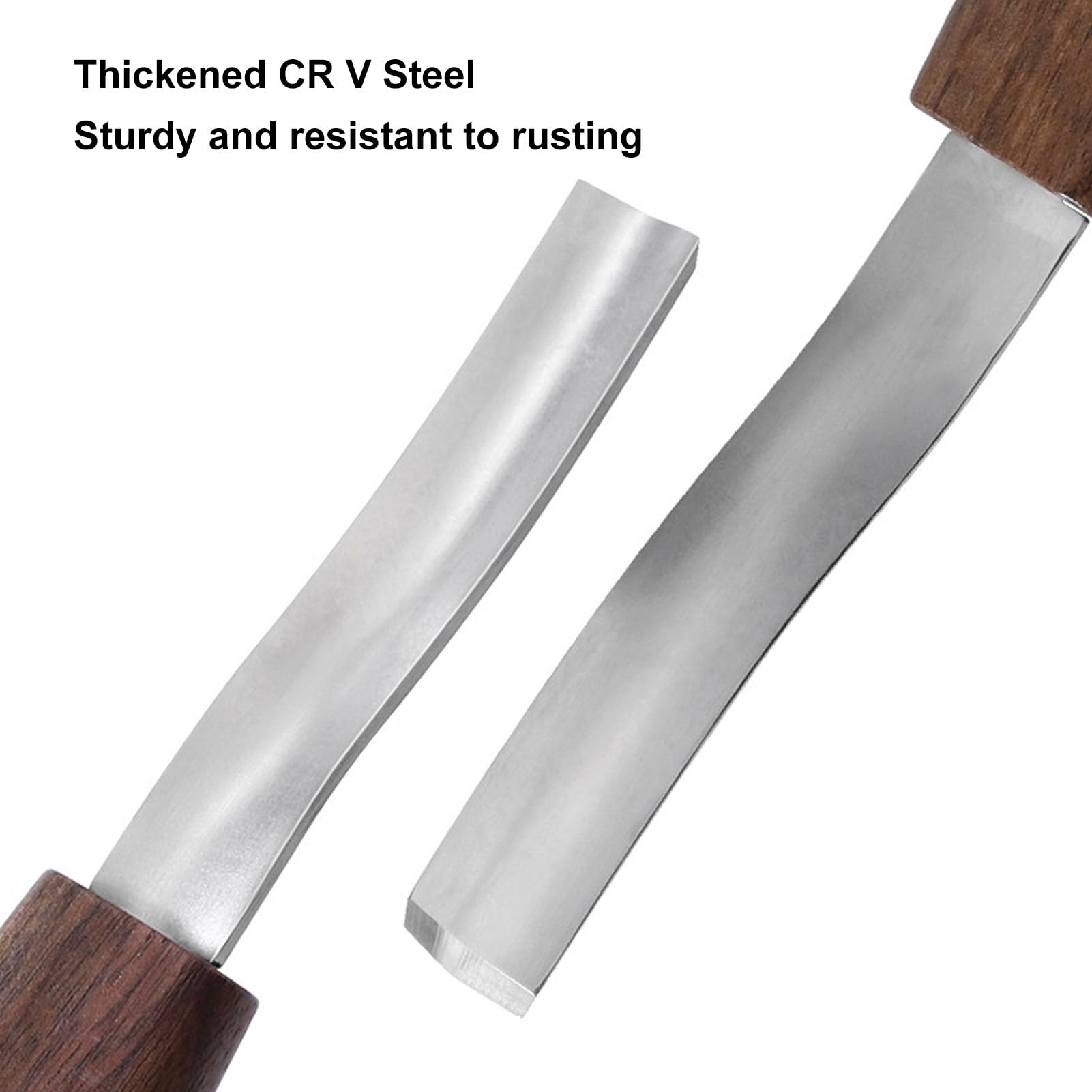 Scalpello Per Intaglio Legno A Lama Curva In Acciaio CR V, Manico In Legno Di Pesca Ergonomico - 3