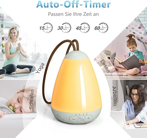 Miniatura 3 de Máquina de sonido para bebés, máquina de sonido portátil para dormir con luz nocturna, ruido marrón, ruido natural, canción de cuna, máquina de