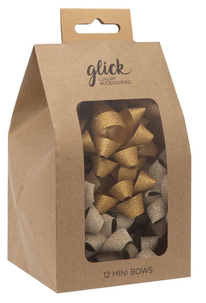 Glick Gold Gift Wrap Accessories Pack Of 12 Mini Bows
